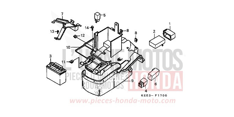 BATTERIE/KOTFLUEGEL, HINTEN von CB1300 Super Bold'or ABS MUTE BLACK METALLIC (NH359) von 1996